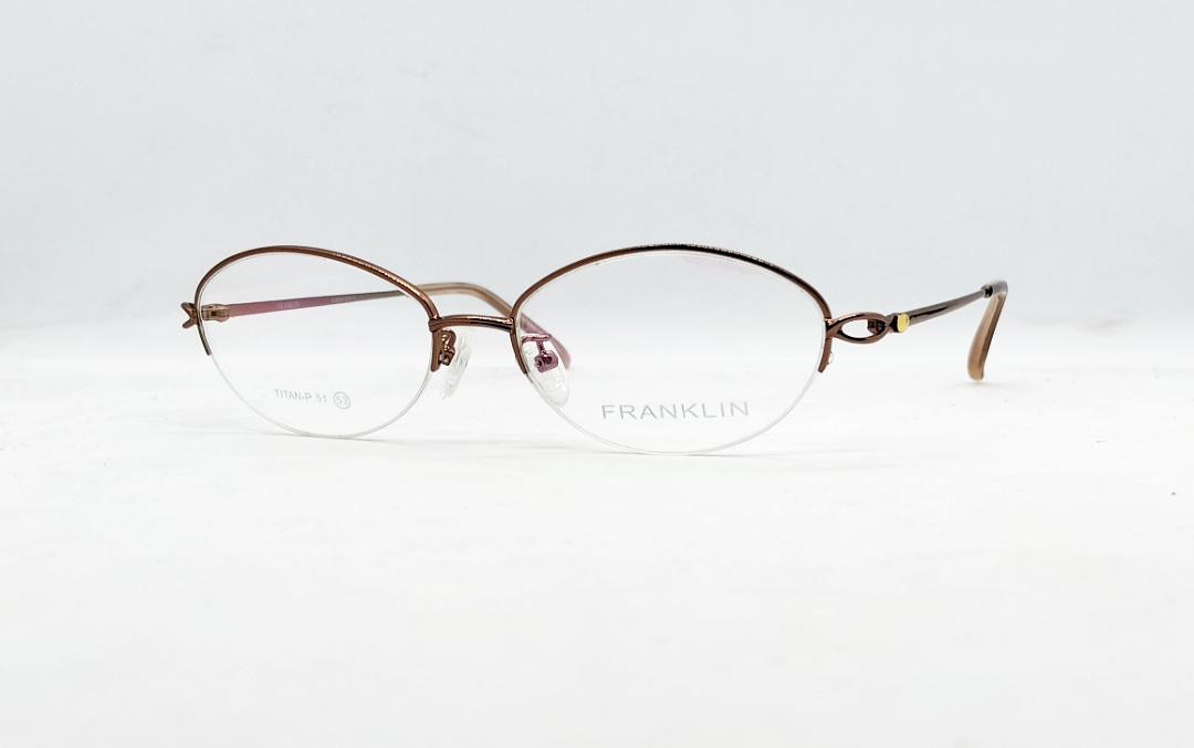 安心のニコン社製レンズ使用【レンズ付きメガネセット】　フランクリン FR09-0915 ブラウン画像