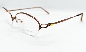 安心のニコン社製レンズ使用【レンズ付きメガネセット】　フランクリン FR09-0915 ブラウン画像