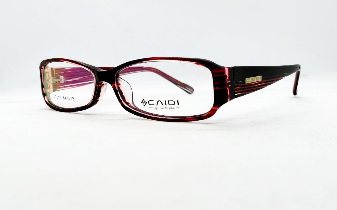 安心のニコン社製レンズ使用【レンズ付きメガネセット】　CAIDI C-7016 レッドマーブル画像