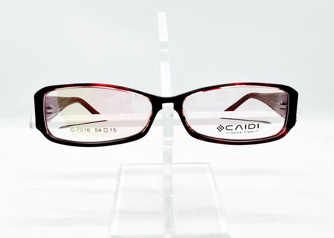 安心のニコン社製レンズ使用【レンズ付きメガネセット】　CAIDI C-7016 レッドマーブル画像