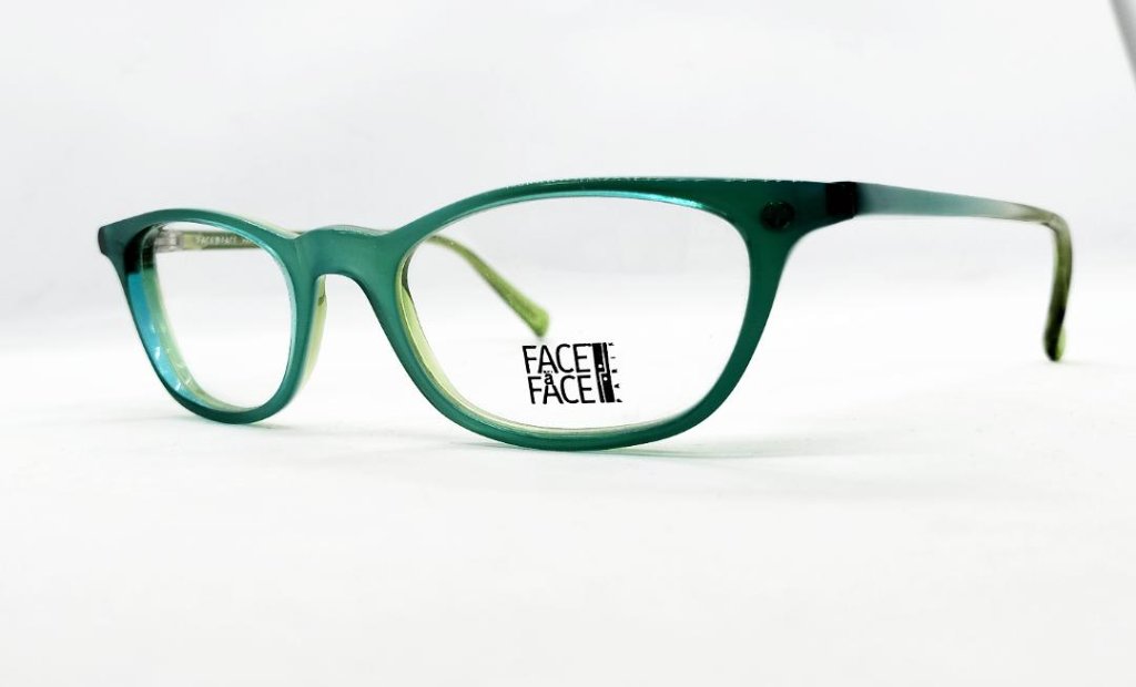 安心のニコン社製レンズ使用【レンズ付きメガネセット】　FACE A FACE　ファース・ア・ファース　COSMO　グリーンの画像