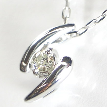 【Simple Necklace】天然ダイヤモンド・プラチナネックレス/Pt900一粒ダイヤモンド　ダイヤネックレス画像
