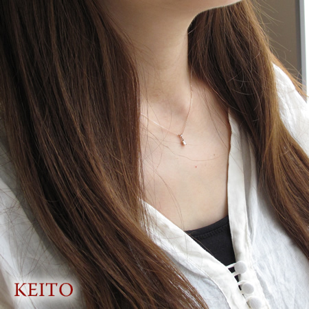 【KEITO】バケットカットダイヤモンドネックレス　SIクラス〜VSクラス　[K10PG][K18PG]画像