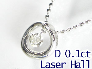 【レーザーホール】天然ダイヤモンド0.1ｃｔネックレス/K18WG 18金ネックレス　ホワイトゴールド 　天然ダイヤネックレス画像