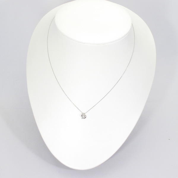 【ハートネックレス】オープンハート×一粒ダイヤモンド×プラチナネックレス☆4月誕生石☆プレゼント最適品プラチナダイヤモンドの画像