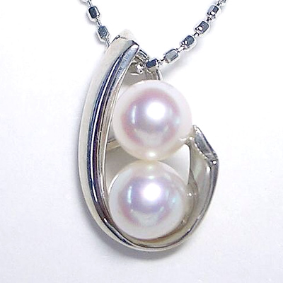 【真珠☆６月誕生石】パールネックレス　真珠ネックレス/K18WG（ホワイトゴールド）ホワイトゴールドネックレス画像