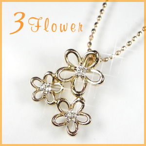 【フラワーネックレス】天然ダイヤモンドネックレス/K18PG（ピンクゴールド）ダイヤネックレス　ピンクゴールドネックレスの画像