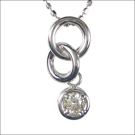 【Ranging ring】天然ダイヤモンドネックレス/１８金ピンクゴールド ホワイトゴールド ダイヤネックレス　一粒ダイヤモンドの画像