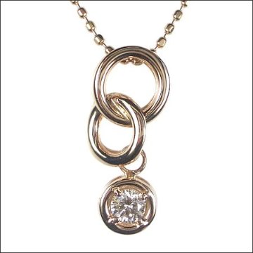 【Ranging ring】天然ダイヤモンドネックレス/１８金ピンクゴールド ホワイトゴールド ダイヤネックレス　一粒ダイヤモンドの画像
