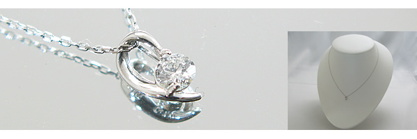 【憧れの一粒ダイヤモンドネックレス】天然ダイヤモンド×プラチナネックレス（Pt900）4月誕生石ダイヤネックレス画像