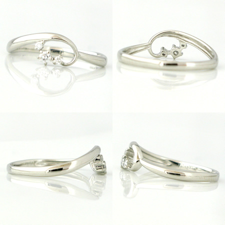 【スリーストーン】トリロジー 天然ダイヤモンド/プラチナリングPt900指輪ダイヤリング ４月誕生石画像