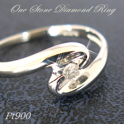 婚約指輪【プラチナ ダイヤモンド】一粒ダイヤリング×プラチナ指輪（Pt900）エンゲージリング４月誕生石の画像