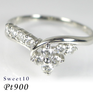 sweet10【ダイヤモンドリング】天然ダイヤモンド×プラチナリング（Pt900）指輪☆結婚１０年目スイートテンダイヤモンド画像