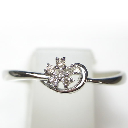 【Diamond Flower】ダイヤモンド・プラチナリング/Pt900指輪 ダイヤリング フラワーリング４月誕生石画像