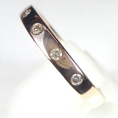 【５Ｓｔｏｎｅ】ファイブストーン×ダイヤモンドリング（0.1ｃｔ）K10 ホワイトorイエローorピンクゴールド　K18ホワイトゴールド 指輪 ４月誕生石の画像