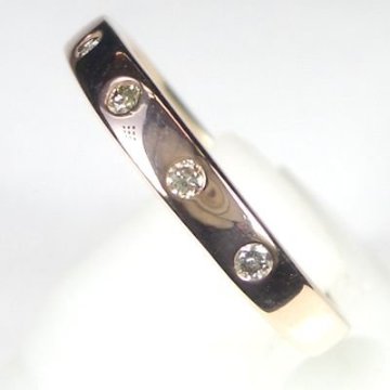 【５Ｓｔｏｎｅ】ファイブストーン×ダイヤモンドリング（0.1ｃｔ）K10 ホワイトorイエローorピンクゴールド　K18ホワイトゴールド 指輪 ４月誕生石の画像