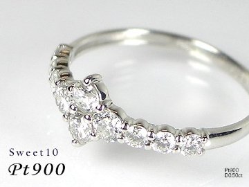 sweet10ダイヤモンド プラチナ ダイヤモンド指輪 0.5ｃｔ ダイヤ プラチナリング 結婚１０年目 結婚記念日 記念日 プレゼント 女性 嫁の画像