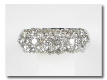 【パヴェリング】豪華１カラットの天然ダイヤモンドのピンキーリング☆18金ホワイトゴールド　指輪４月誕生石画像