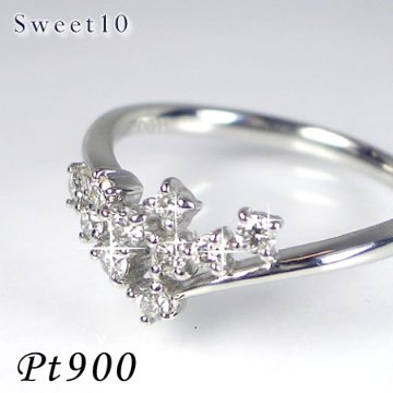 sweet10【プラチナ ダイヤ指輪】0.3ｃｔダイヤモンドリング×プラチナリング/Pt900☆結婚１０年目に贈るスイートテンダイヤモンドの画像