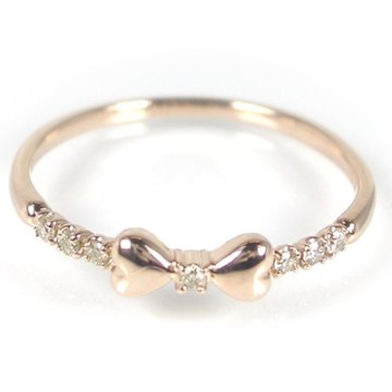 【リボンリング】ダイヤモンド×ピンクゴールドorホワイトゴールドorプラチナ 指輪ダイヤリング４月誕生石画像