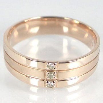 K18クロス【ペアリング】ペアリング　天然ダイヤモンド×ホワイトorピンク orイエローゴールドリング（K18）マリッジリング　結婚指輪画像