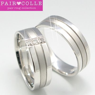 Pt900クロス【ペアリング】天然ダイヤモンド×プラチナリング・プラチナ指輪（Pt900）マリッジリング　結婚指輪画像