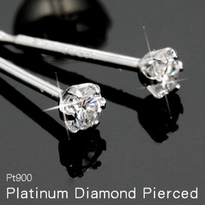 【Platinum　Pierce】天然ダイヤモンドピアス合計 0.1ｃｔ/Pt900（プラチナ）   天然ダイヤピアス　４月誕生石画像