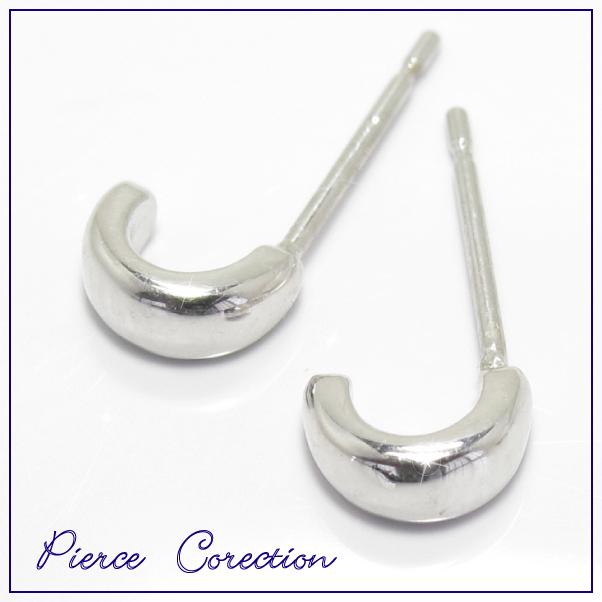 シンプルピアスＫ1８ホワイトゴールド １８金ホワイトゴールドピアスの画像