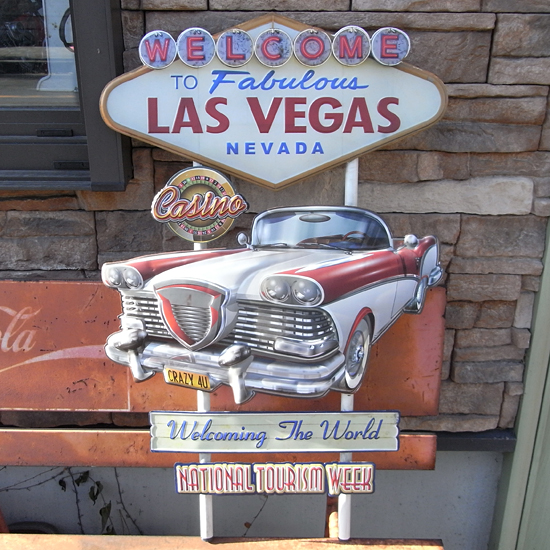 ラスベガス アメリカンスタイル ウォールデコ ブリキ看板　アメリカン雑貨の画像
