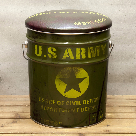  ペール缶スツール　USアーミー 収納ボックス  アメリカン雑貨画像