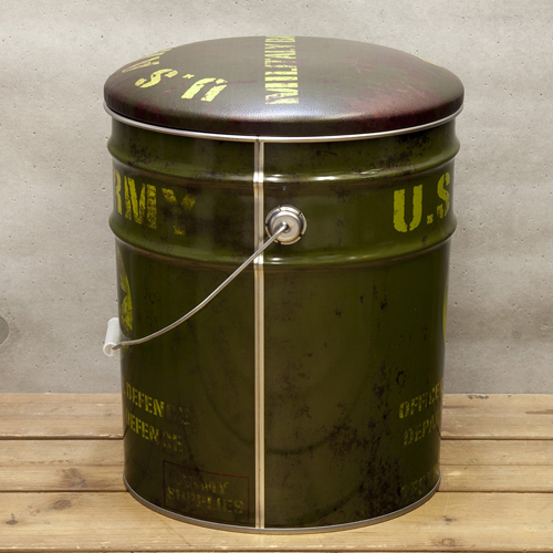  ペール缶スツール　USアーミー 収納ボックス  アメリカン雑貨画像