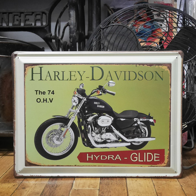 ハーレーダビッドソン ブリキ看板 オートバイティンサイン　アメリカン雑貨画像