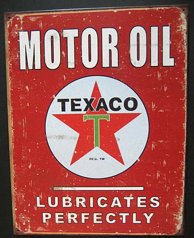オイルメーカーブリキ看板 テキサコ ティンサイン アメリカン雑貨の画像