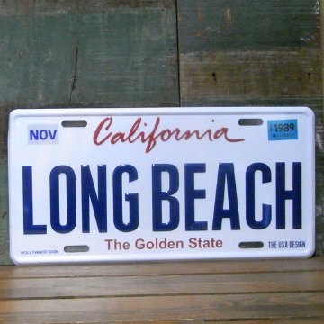 LONG BEACH カリフォルニア プレートナンバープレート アメリカン雑貨画像