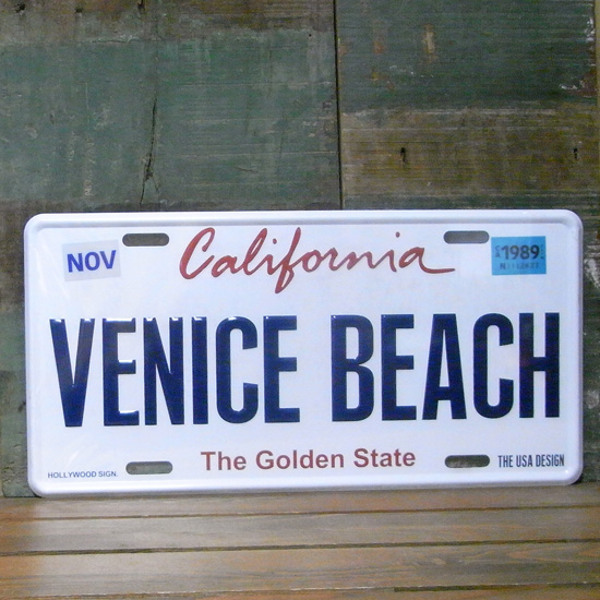 VENICE BEACH カリフォルニア プレートナンバープレート アメリカン雑貨画像