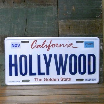 HOLLYWOOD カリフォルニア プレートナンバープレート アメリカン雑貨画像