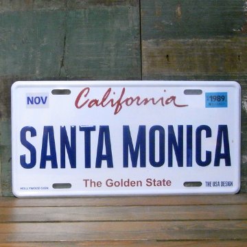 SANTA MONICAカリフォルニア プレートナンバープレート アメリカン雑貨画像