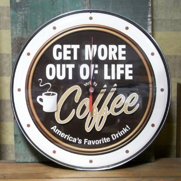 コーヒークロック COFFEE 掛け時計　カフェクロック　アメリカンインテリア画像