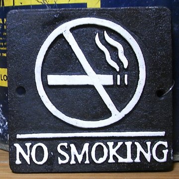 アイアン禁煙プレート NO SMOKING 【ブラック】サイン看板 アメリカン雑貨画像