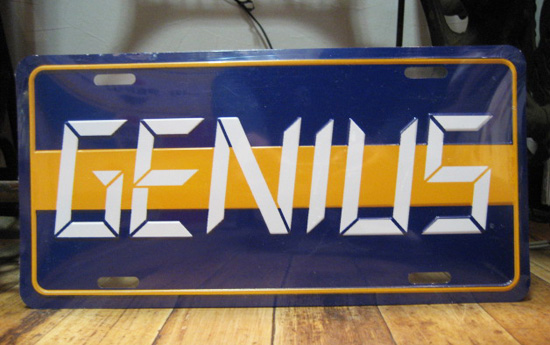 コマーシャルプレート【GENIUS】アルミサインプレート　アメリカン雑貨の画像
