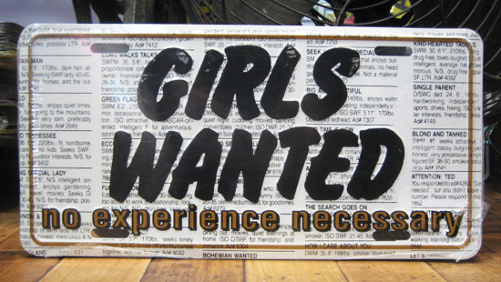 コマーシャルプレート【GIRLS WANTED】アルミサインプレート　アメリカン雑貨の画像