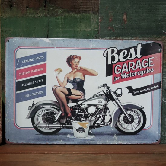 ブリキ看板【BEST GARAGE】A4サイズ ティンサインプレート　アメリカン雑貨の画像