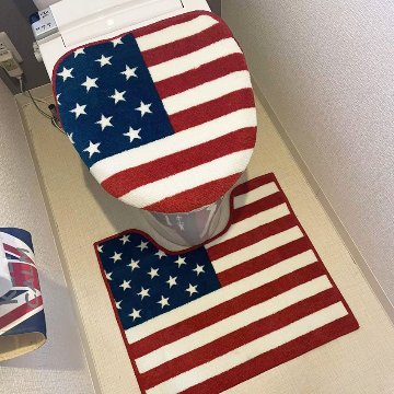 アメリカンフラッグ　星条旗 トイレマット＆トイレカバー　アメリカン雑貨画像