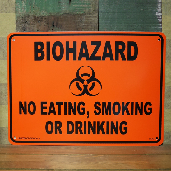 WARNING 警告サインプレート　バイオハザードプラスティックサイン看板　アメリカン雑貨の画像