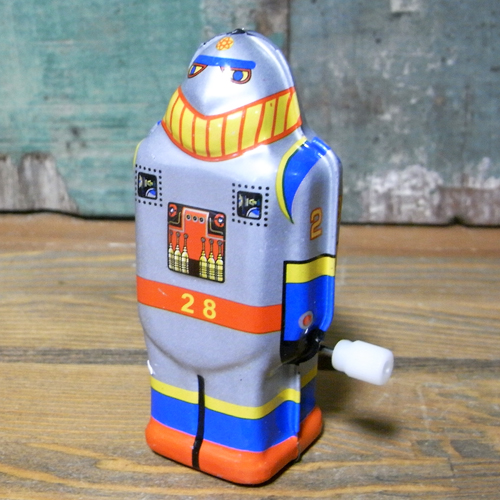 X-28 ミニロボット ブリキのおもちゃ ブリキ製ロボット　ゼンマイロボット　アメリカン雑貨画像