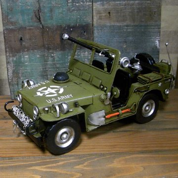 アーミージープ ブリキ製自動車 ブリキのおもちゃ ミリタリー  アメリカン雑貨画像