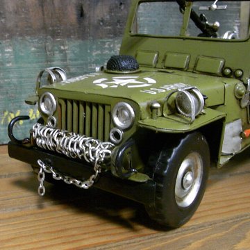 アーミージープ ブリキ製自動車 ブリキのおもちゃ ミリタリー  アメリカン雑貨画像