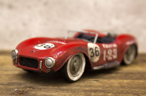 レーシングカーレッド36 ブリキ製自動車 ブリキのおもちゃ アメリカン雑貨画像