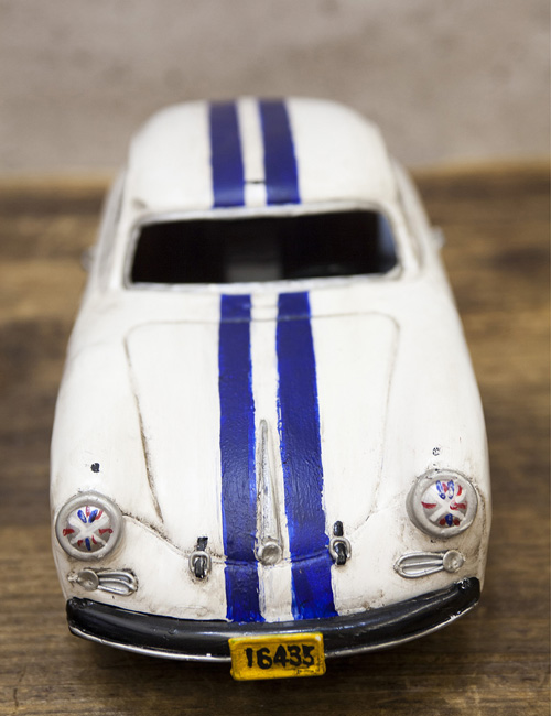 レーシングカーホワイト540  ブリキ製自動車 ブリキのおもちゃ アメリカン雑貨画像