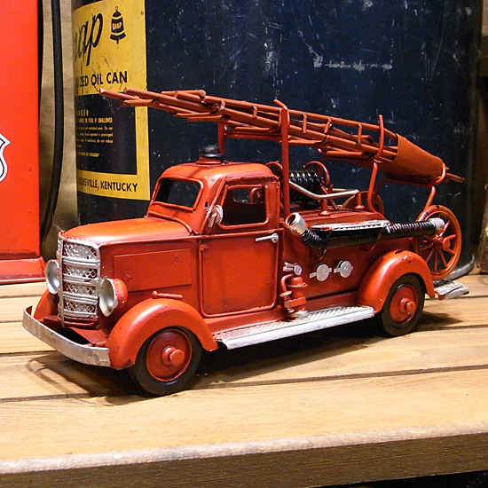 はしご車 消防車 ブリキ製自動車 ブリキのおもちゃ アメリカン雑貨